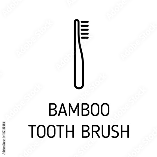 bamboo tooth brush outline vector icon isolated on white background. bamboo tooth brush flat icon for web, mobile and user interface design. refuse reduce reuse recycle rot and zero waste eco friendly