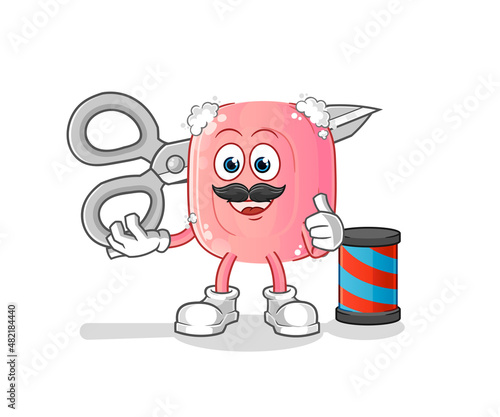 soap barber cartoon. cartoon mascot vector