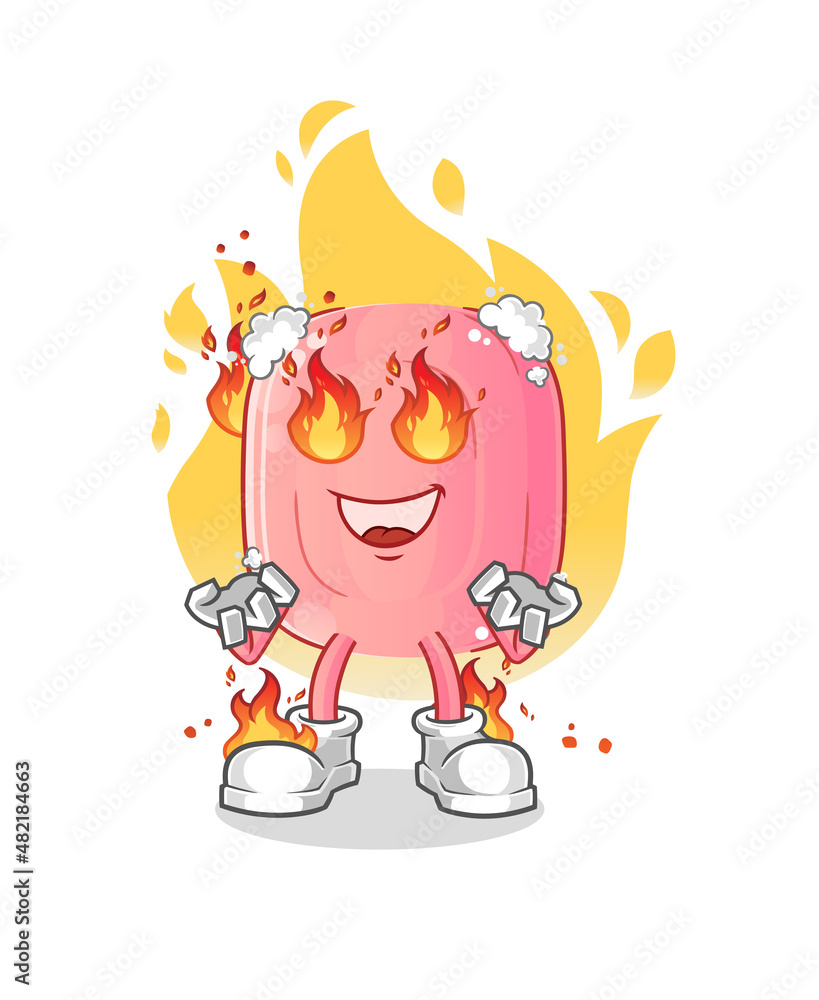 soap on fire mascot. cartoon vector soap on fire mascot. cartoon vector