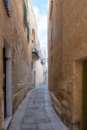 Mdina cobblestone medieval streets in Malta. Mediterranean Historic and touristic city © Nicolas