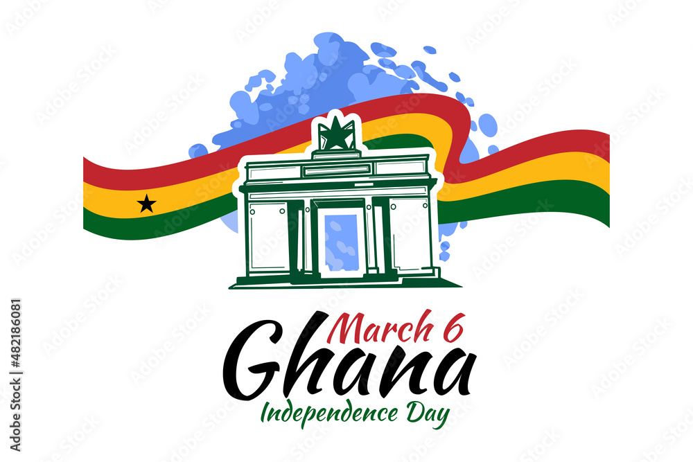March 6, Independence Day of Ghana vector illustration. Suitable for greeting card, poster and banner.