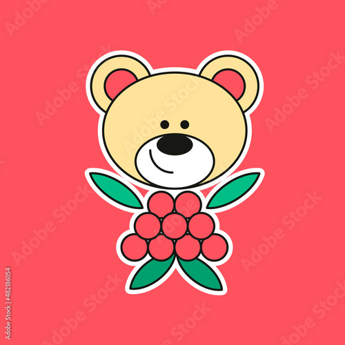 Cute berry Teddy bear Sticker