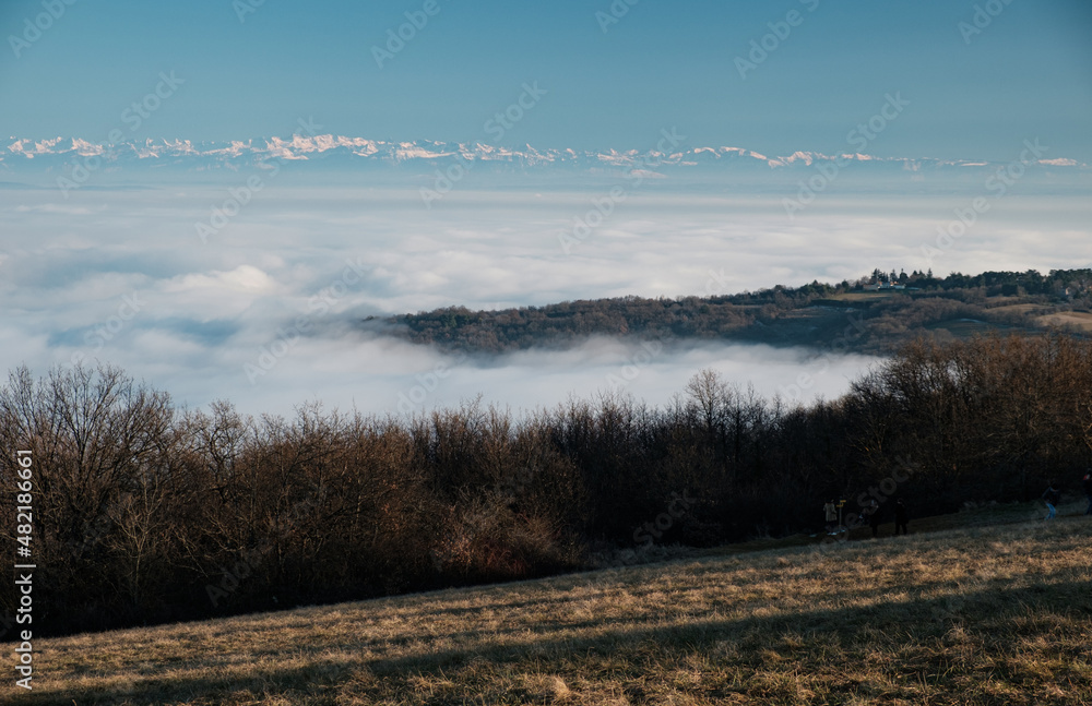 Sea ​​of ​​clouds over the Alps - Mont Thou, Lyon France