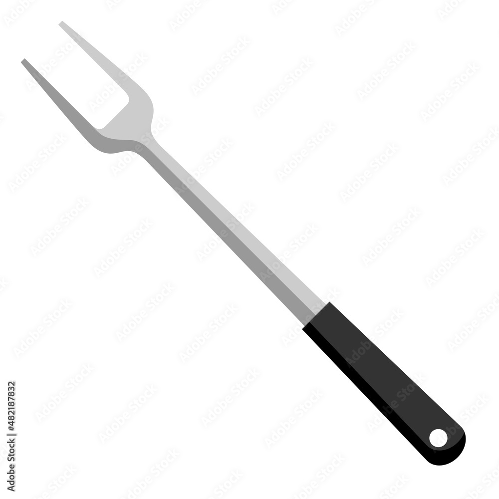 Illustration of steel cooking fork. Stylized kitchen and restaurant utensil. Illustration of steel cooking fork. Stylized kitchen and restaurant utensil.