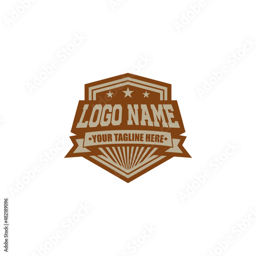 Soccer Logo or football club sign Badge Football logo with shield background vector design