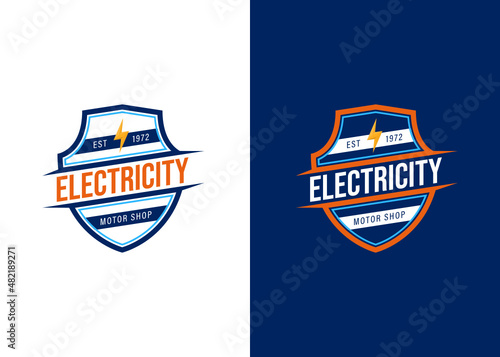 Iconic Emblem Electricity Logo Template