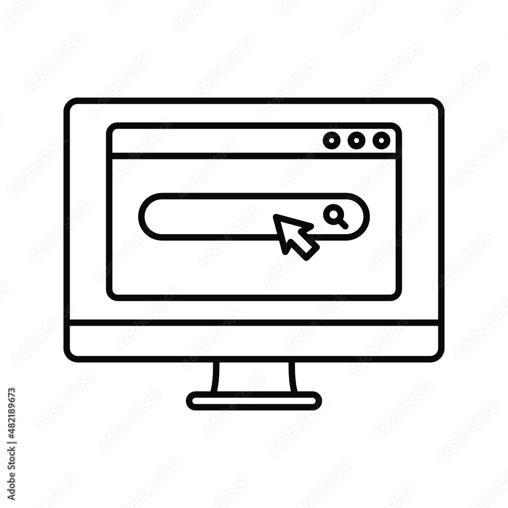 Website icon, isolated. Flat design. Monitor with website sign. vector illustration Website icon, isolated. Flat design. Monitor with website sign. vector illustration