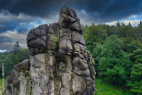 Felsformation die Externsteine Teuteburger Wald Deutschland photo