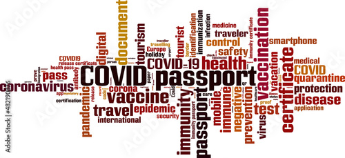 COVID passport word cloud