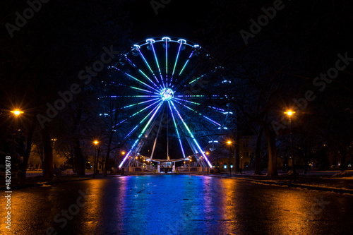Ferris wheel in Szeged in winter time