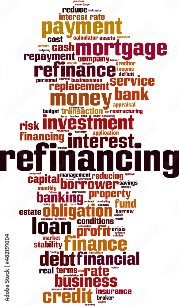 Obraz premium Refinancing word cloud