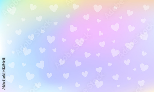 ポップなハートの背景（グラデーション）