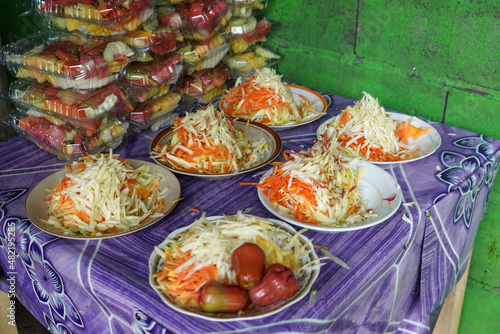  Rujak is a traditional Indonesian fruit and vegetable salad dish, commonly found in Indonesia, Malaysia and Singapore.