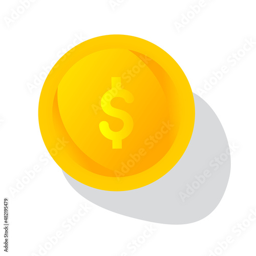 Money. Line Icon Vector. Payment system. Coins and Dollar cent Sign isolated on white background. Flat design style. Business concept.