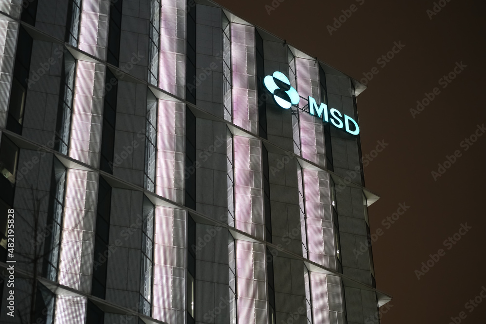 Shanghai.China-Jan.8th 2022: Merck Sharp & Dohme (MSD) company logo on ...