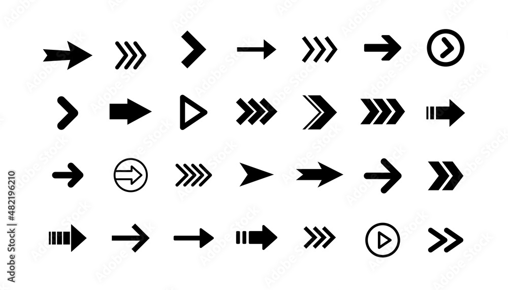 Arrow icon collection. Set of vector arrows. Arrow icon collection. Set of vector arrows.