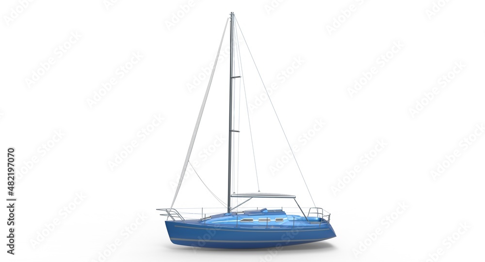 3d illustration of the yacht
