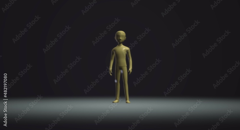 3d render of a person in a doorway 3d render of a person in a doorway