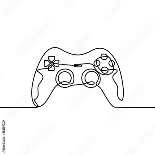 gamepad joy stick oneline continuous single line art