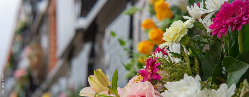 Fototapeta premium Flores en cementerio