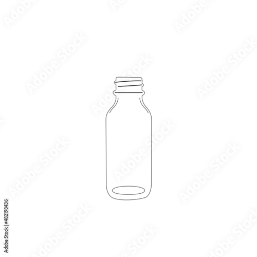 30ml Clear Glass Bottle No Cap, 20mm Neck Vector illustration photo