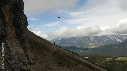 Gondola lift in the Alps - Seefeld in Tyrol, Austria.