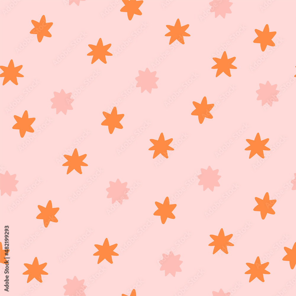 Abstract seamless patterns with stars and flowers. Retro vector background textile print, surface design and wrapping paper. Abstract seamless patterns with stars and flowers. Retro vector background textile print, surface design and wrapping paper.