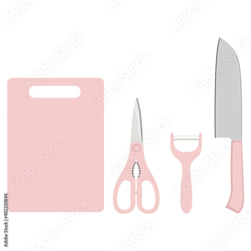 キッチン用品　カッティングセット　ベクター