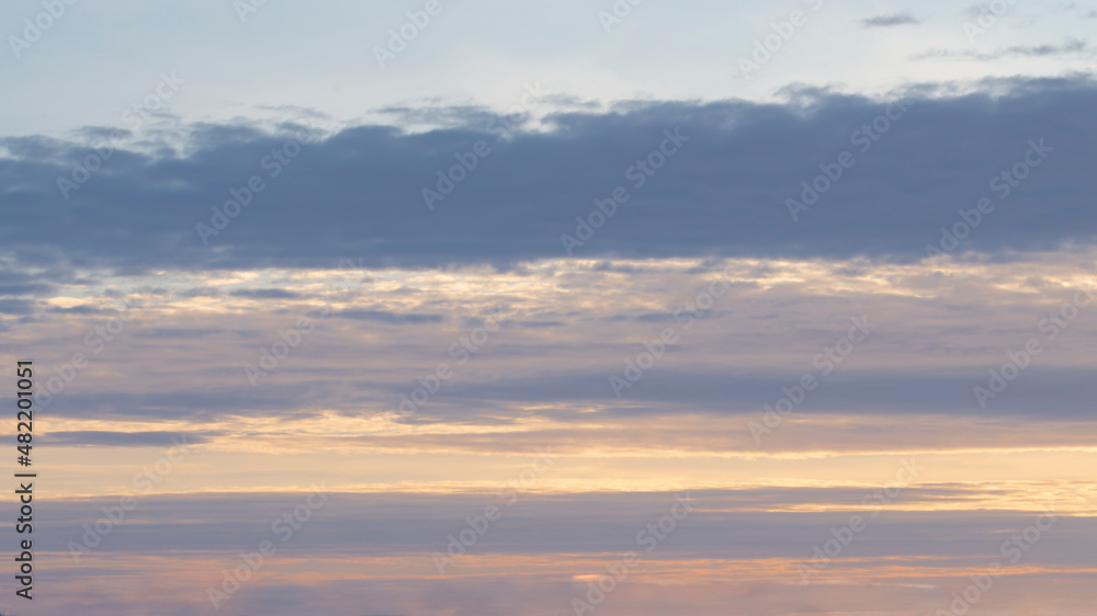 Sunset picturesque sky. Pastel colors. Natural background.