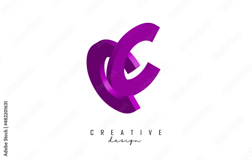 Vector illustration of 3D letter C with a square shape. Letter C isometric logo design. Vector illustration of 3D letter C with a square shape. Letter C isometric logo design.