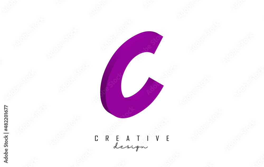 Vector illustration of 3D letter C with a square shape. Letter C isometric logo design. Vector illustration of 3D letter C with a square shape. Letter C isometric logo design.