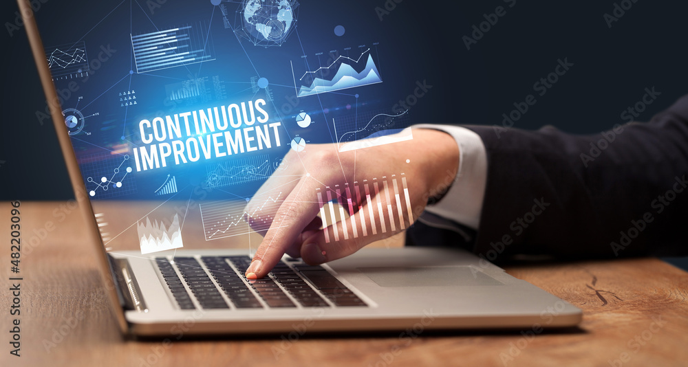 Businessman working on laptop, business concept Businessman working on laptop, business concept