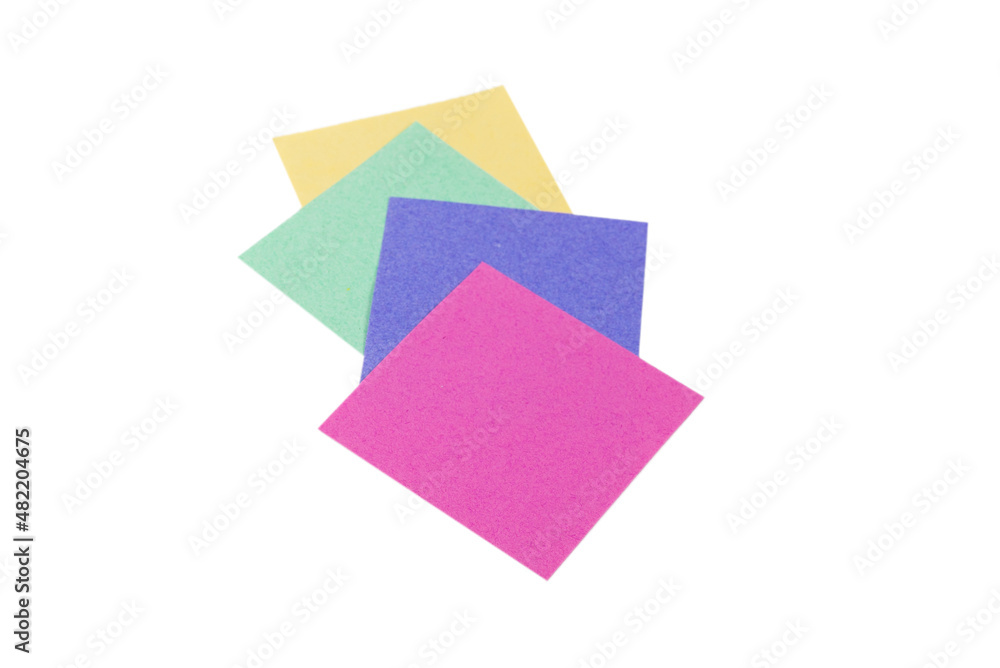 A sticker and a paper clip isolated on a white background A sticker and a paper clip isolated on a white background