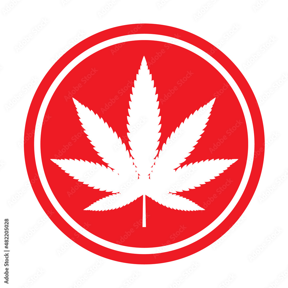 Mariuhana leaf symbol, danger marijuana or hemp icon, cannabis medical sign, weed drug vector illustration Mariuhana leaf symbol, danger marijuana or hemp icon, cannabis medical sign, weed drug vector illustration