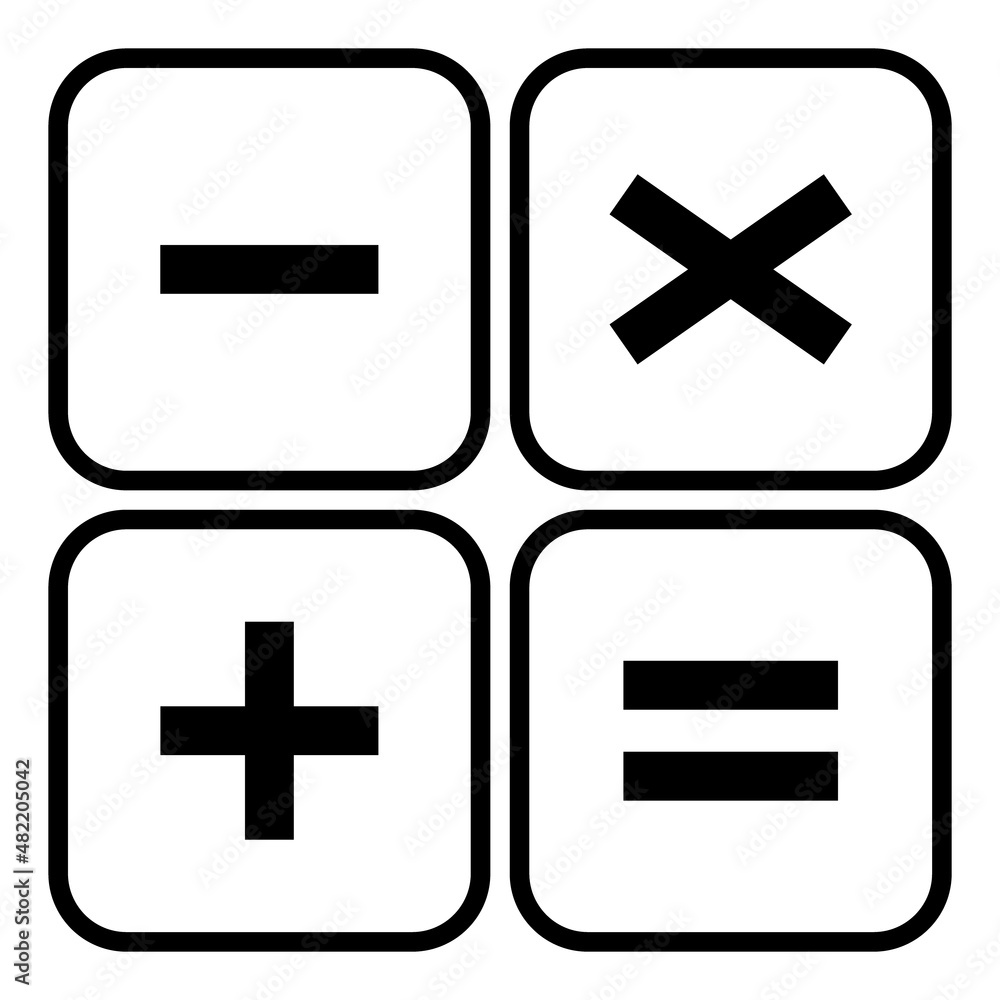 Plus, minus, multiply and equal to mathematics symbol, education maths icon, web element vector illustration design Plus, minus, multiply and equal to mathematics symbol, education maths icon, web element vector illustration design