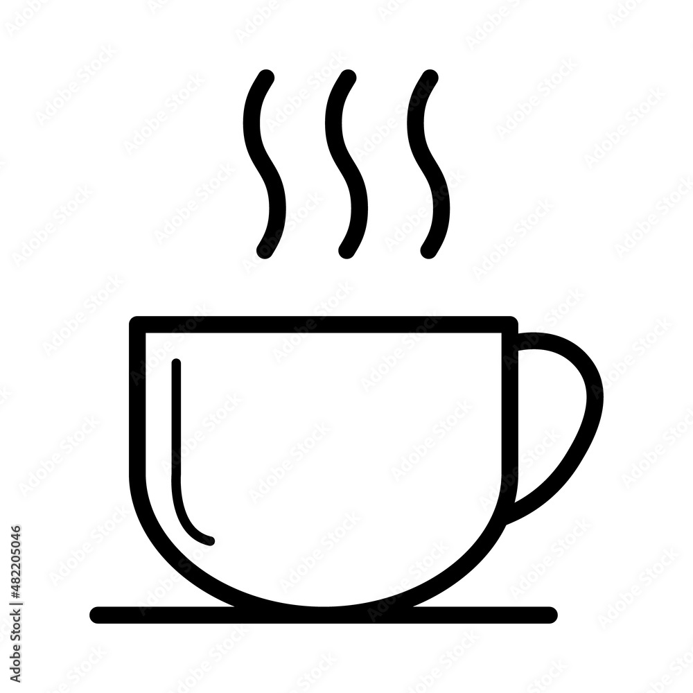 Coffee icon, breakfast drink cafe, cappuccino, hot simple isolated illustration, vector line Coffee icon, breakfast drink cafe, cappuccino, hot simple isolated illustration, vector line