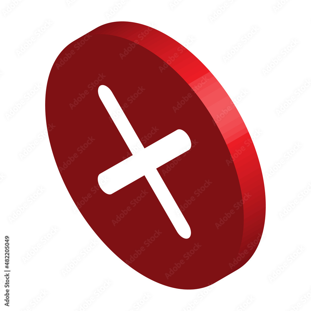 Cross isometric mark icon, X sign, simple error design vector illustration, false choice symbol Cross isometric mark icon, X sign, simple error design vector illustration, false choice symbol