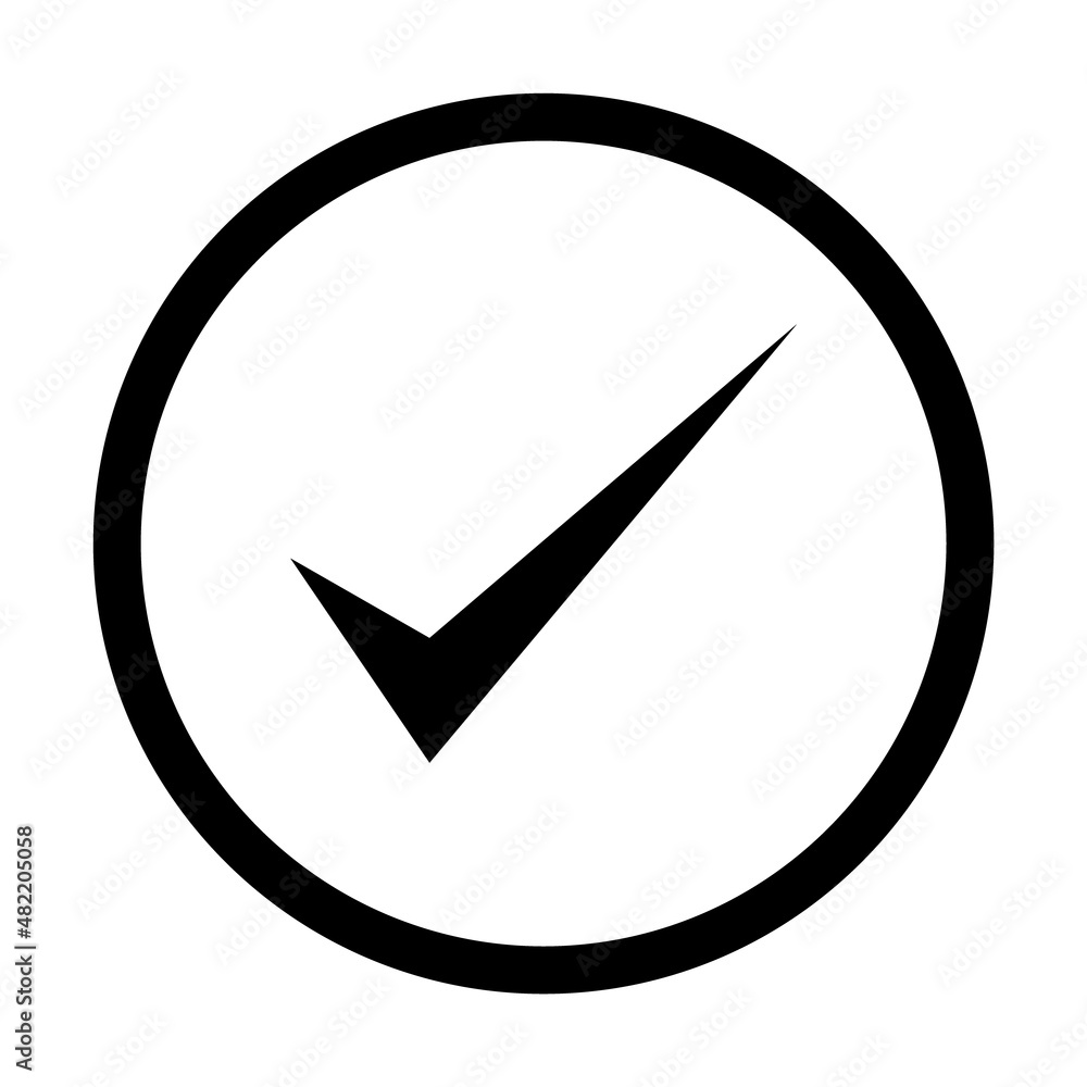 Check mark, tick icon, succes - yes vector illustration isolated on background, vote positive Check mark, tick icon, succes - yes vector illustration isolated on background, vote positive