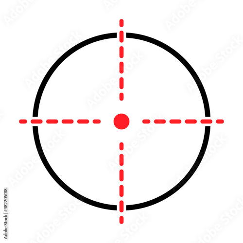 Sight gun vector icon. Modern target illustration of crosshair symbol for web design. Cross mark dot