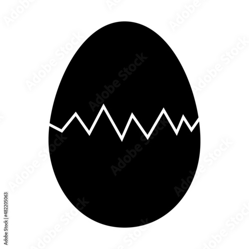 Broken Egg icon, shell easter symbol, healthy nature food, vector illustration, farm organic protein