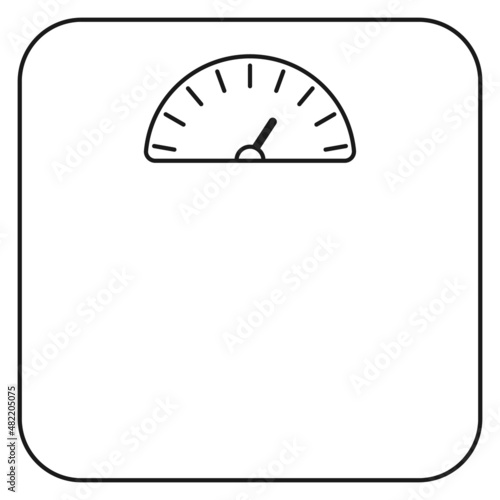 Weight scale icon, healthy diet body symbol, loss calorie measure vector illustration