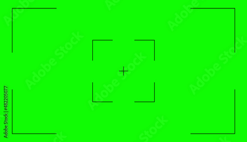 Green screen blank background, empty digital video template mockup vector illustration