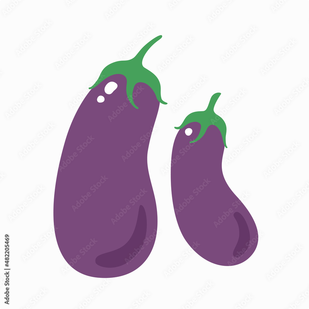 Eggplant isolated on white background. Vector illustration. Eggplant isolated on white background. Vector illustration.