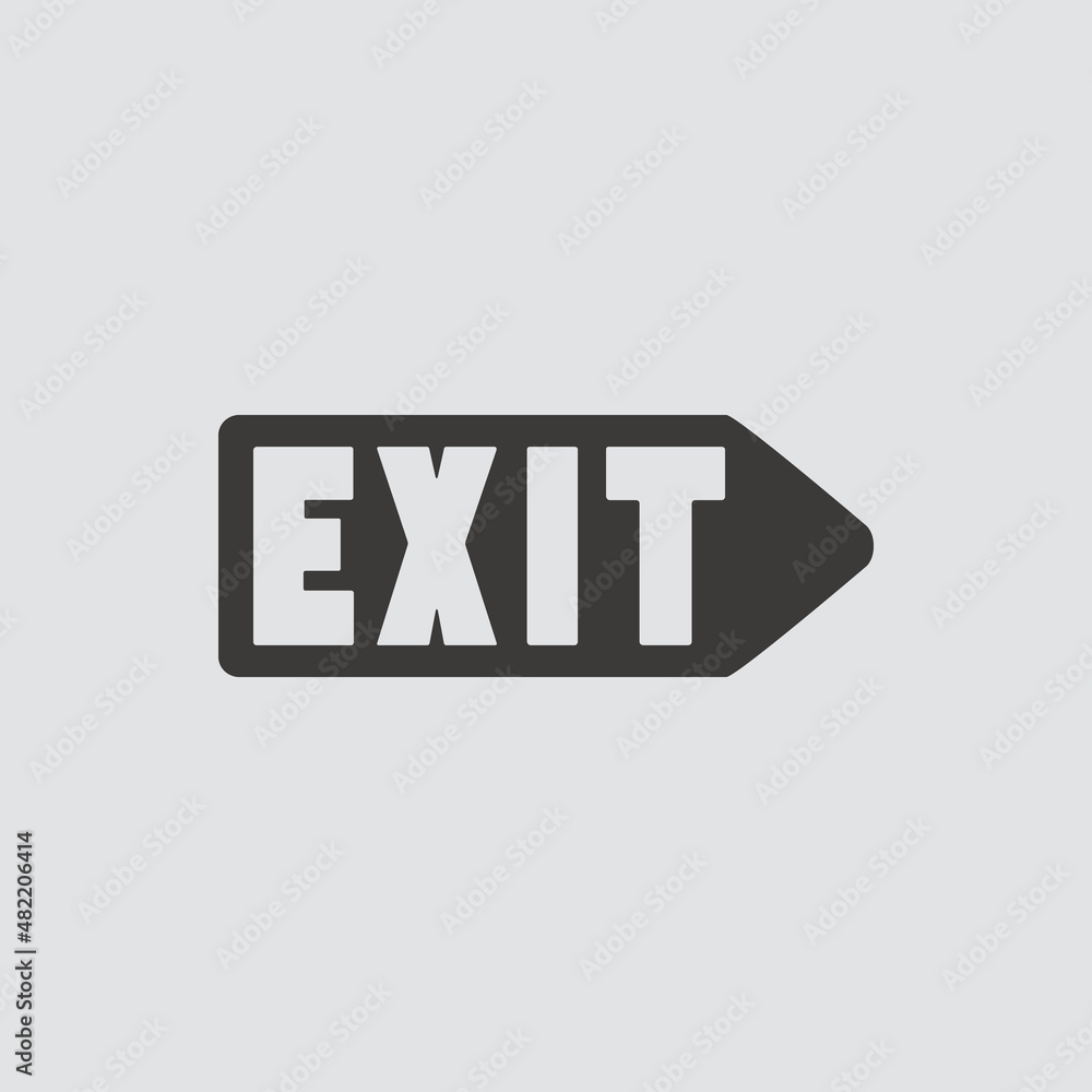 exit icon isolated of flat style. Vector illustration. exit icon isolated of flat style. Vector illustration.