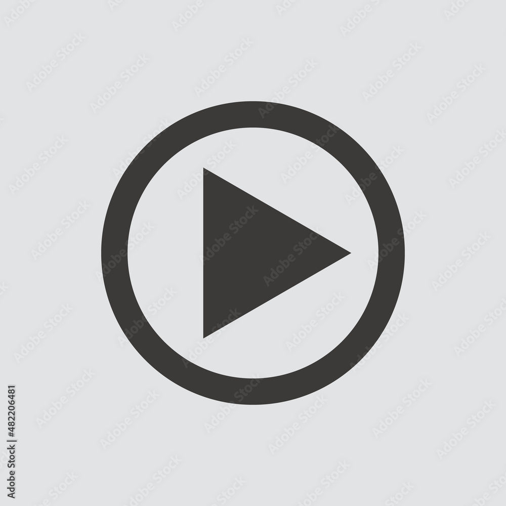 Play Video icon isolated of flat style. Vector illustration. Play Video icon isolated of flat style. Vector illustration.