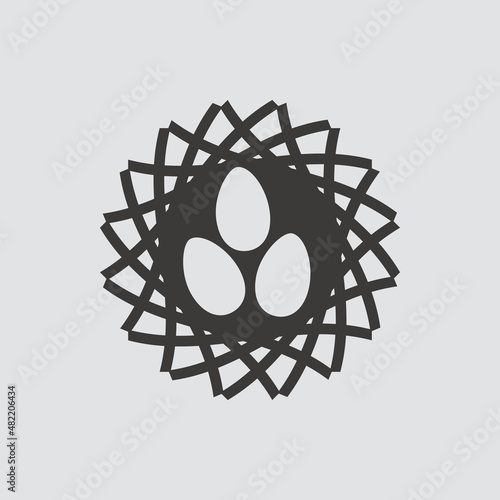 Nest icon isolated of flat style. Vector illustration.