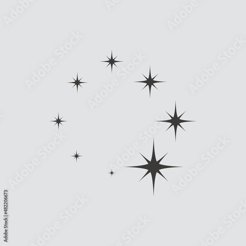 Shine icon isolated of flat style. Vector illustration.