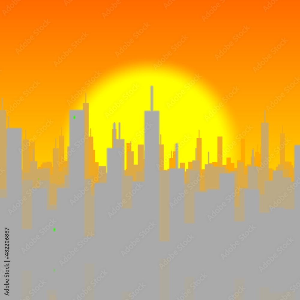 colourful dawn 3D futuristic city design