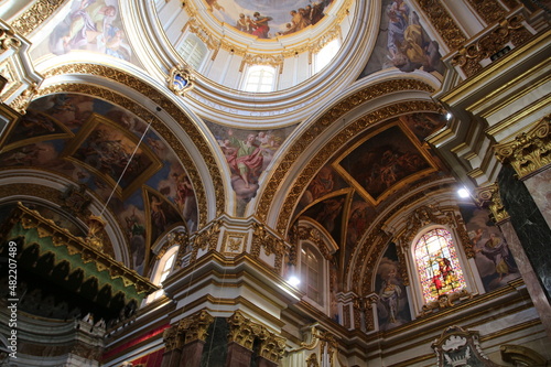 Interior of the St. Paul's Cathedral, Mdina, Malta 