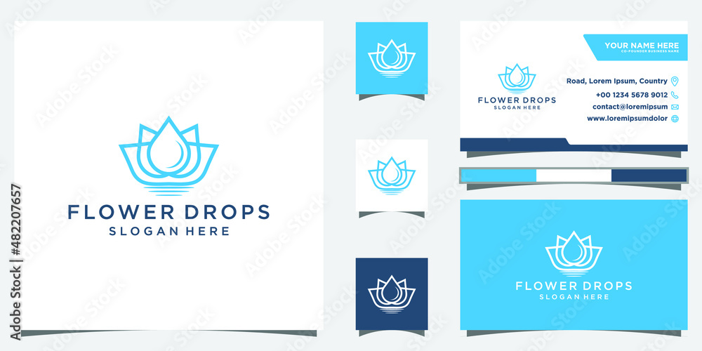 Flower beauty logo for spa nature salon design templates and business cards